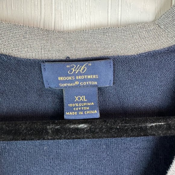 Brooks Brothers 346 Cardigan Sweater Navy size XXL 100% Supima Cotton‎ - Picture 2 of 3